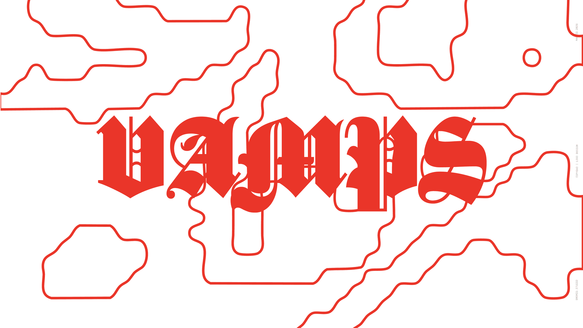 VAMPS tipografía gótica full width